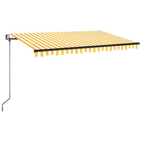 Luifel automatisch met LED en windsensor 450x350 cm geel wit 2