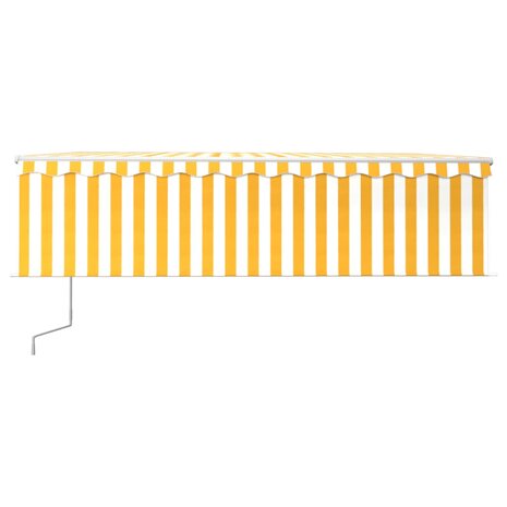 Luifel automatisch rolgordijn LED windsensor 5x3 m geel en wit  3
