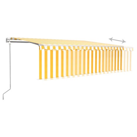 Luifel automatisch rolgordijn LED windsensor 5x3 m geel en wit  4