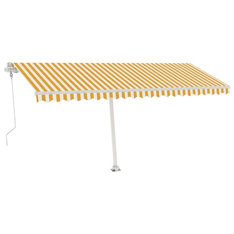 Luifel automatisch met LED en windsensor 500x300 cm geel en wit 2