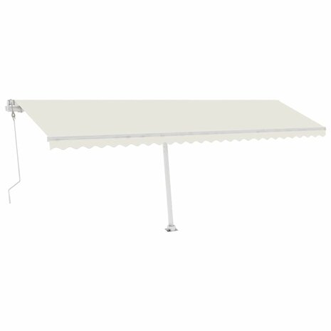 Luifel automatisch met LED en windsensor 600x300 cm crèmekleur 2