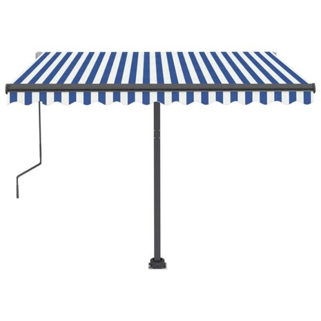 Luifel automatisch met LED en windsensor 300x250 cm blauw wit 5