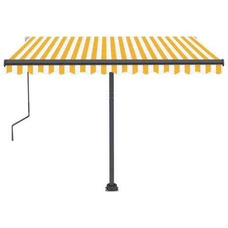Luifel automatisch met LED en windsensor 300x250 cm geel en wit 4