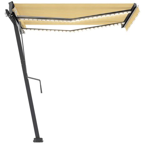 Luifel automatisch met LED en windsensor 300x250 cm geel en wit 5