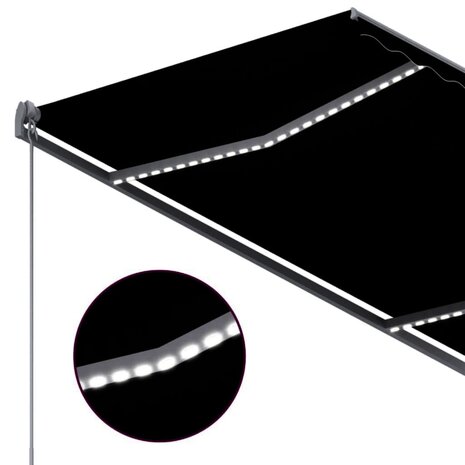 Luifel automatisch met LED en windsensor 300x250 cm antraciet 6