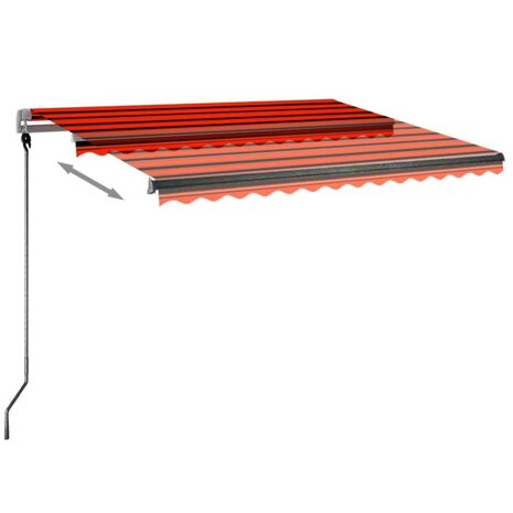 Luifel automatisch met LED windsensor 300x250 cm oranje bruin 3