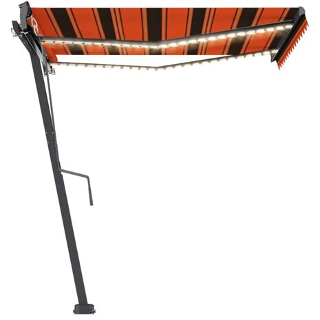Luifel automatisch met LED windsensor 300x250 cm oranje bruin 5
