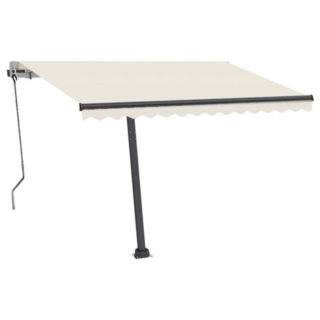 Luifel automatisch met LED en windsensor 350x250 cm crèmekleur 3