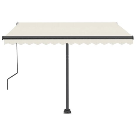 Luifel automatisch met LED en windsensor 350x250 cm crèmekleur 4