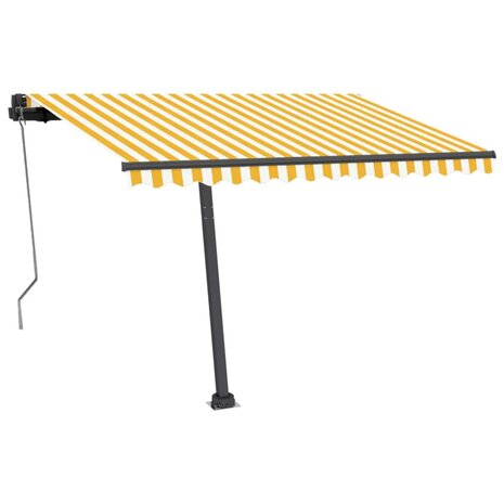 Luifel automatisch met LED en windsensor 350x250 cm geel en wit 3