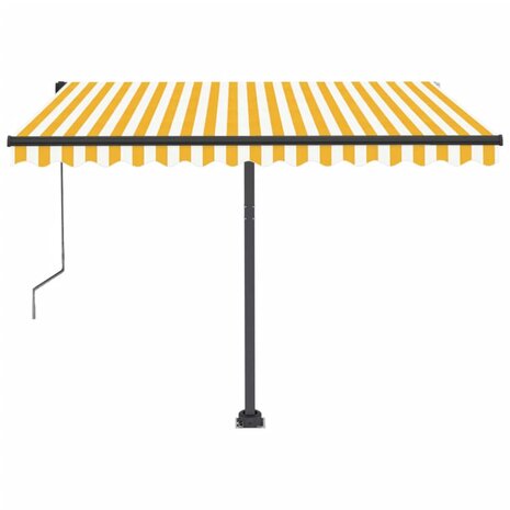 Luifel automatisch met LED en windsensor 350x250 cm geel en wit 4