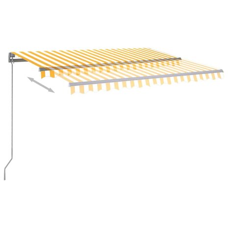 Luifel automatisch met LED en windsensor 350x250 cm geel en wit 5
