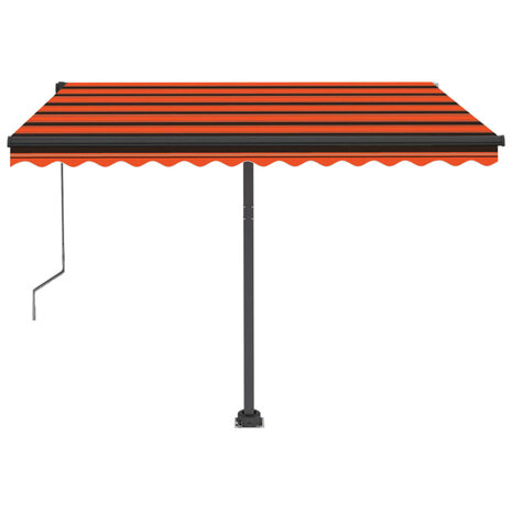 Luifel automatisch met LED windsensor 350x250 cm oranje bruin 4