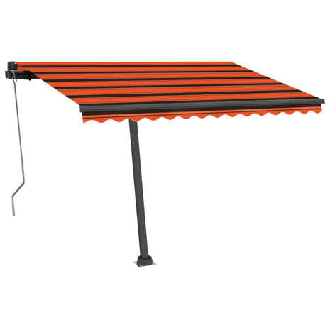 Luifel automatisch met LED windsensor 350x250 cm oranje bruin 5