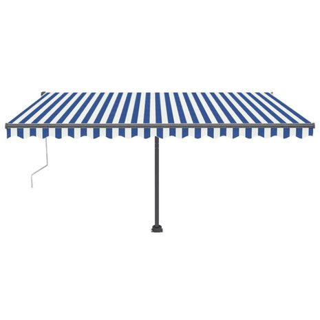 Luifel automatisch met LED en windsensor 400x300cm blauw en wit 4