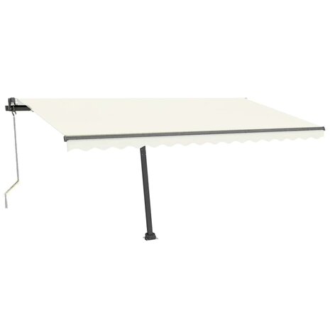 Luifel automatisch met LED en windsensor 400x300 cm crèmekleur 3
