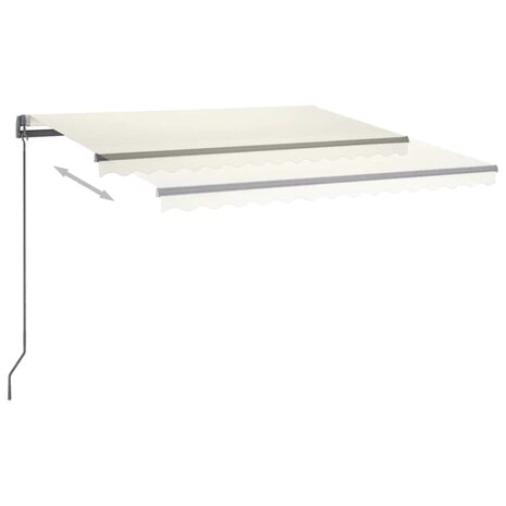 Luifel automatisch met LED en windsensor 400x300 cm crèmekleur 5