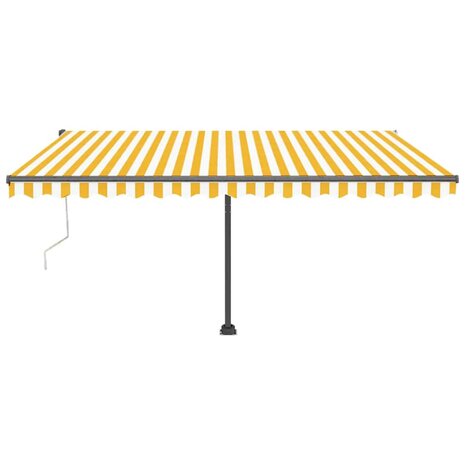Luifel automatisch met LED en windsensor 400x300 cm geel en wit 3