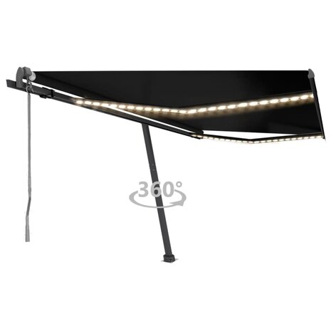Luifel automatisch met LED en windsensor 400x300 cm antraciet 1
