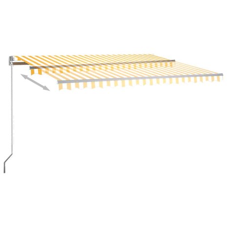 Luifel automatisch met LED en windsensor 450x300 cm geel en wit 5
