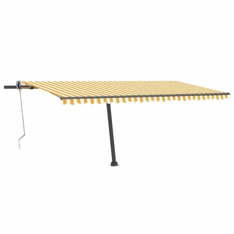Luifel automatisch met LED en windsensor 500x300 cm geel en wit 2
