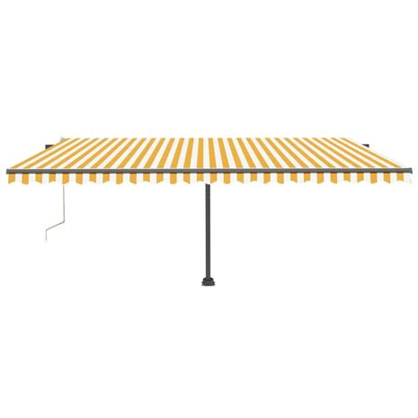 Luifel automatisch met LED en windsensor 500x300 cm geel en wit 3