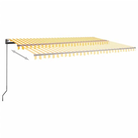 Luifel automatisch met LED en windsensor 500x300 cm geel en wit 5