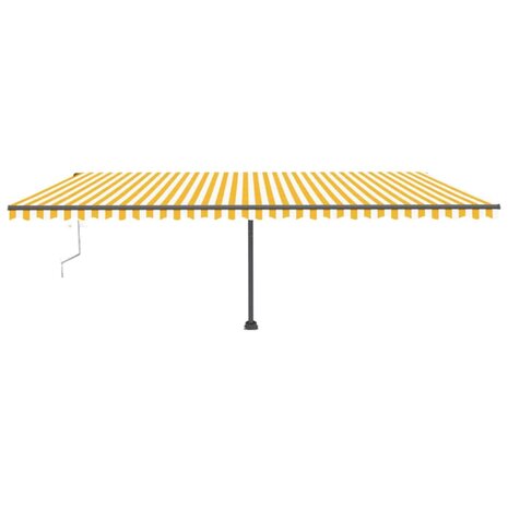 Luifel automatisch met LED en windsensor 600x300 cm geel en wit 3