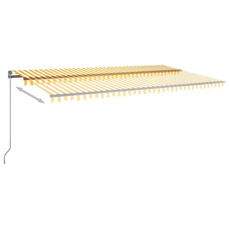 Luifel automatisch met LED en windsensor 600x300 cm geel en wit 5