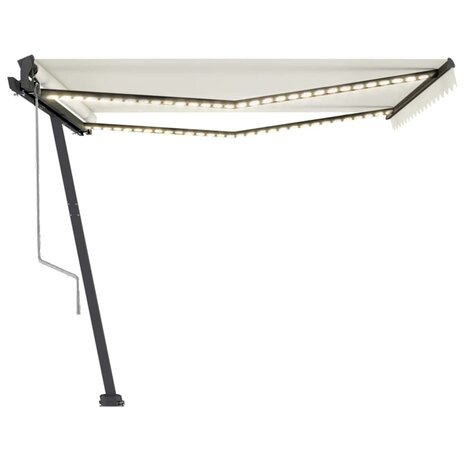 Luifel automatisch met LED en windsensor 400x350 cm crèmekleur 4