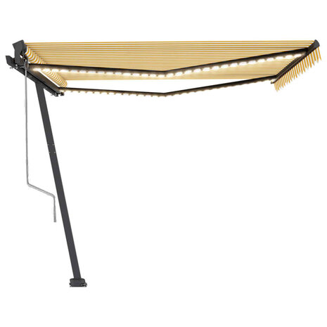 Luifel automatisch met LED en windsensor 400x350 cm geel en wit 4