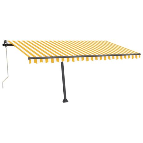 Luifel automatisch met LED en windsensor 450x350 cm geel wit 2