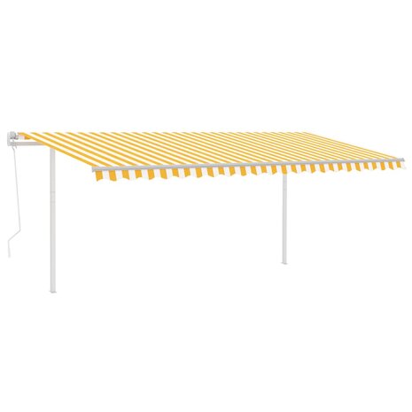Luifel automatisch met LED en windsensor 5x3 m geel en wit 2