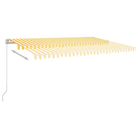 Luifel automatisch met LED en windsensor 5x3 m geel en wit 5