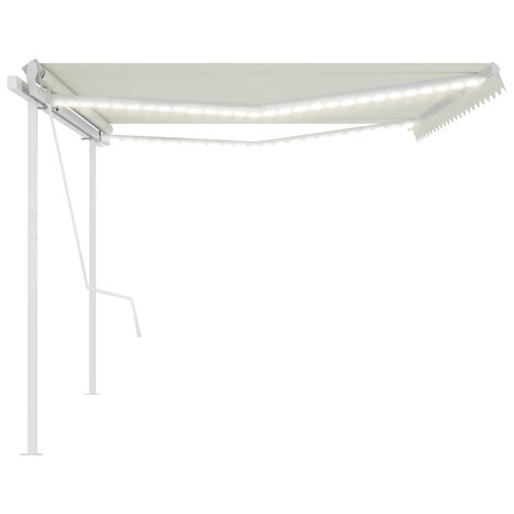 Luifel automatisch met LED en windsensor 5x3,5 m crèmekleurig 4