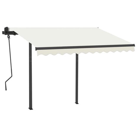 Luifel automatisch met LED en windsensor 3x2,5 m crèmekleurig 3