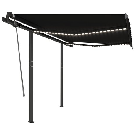 Luifel automatisch met LED en windsensor 3x2,5 m antracietkleur 2