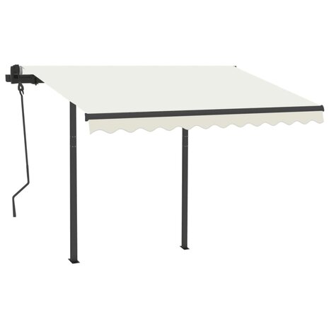 Luifel automatisch met LED en windsensor 3,5x2,5 m crèmekleurig 3