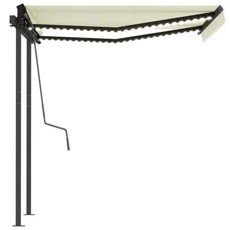 Luifel automatisch met LED en windsensor 3,5x2,5 m crèmekleurig 6