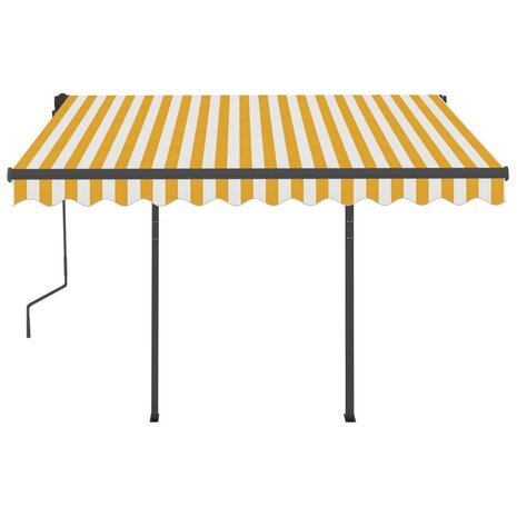 Luifel automatisch met LED en windsensor 3,5x2,5 m geel en wit 5