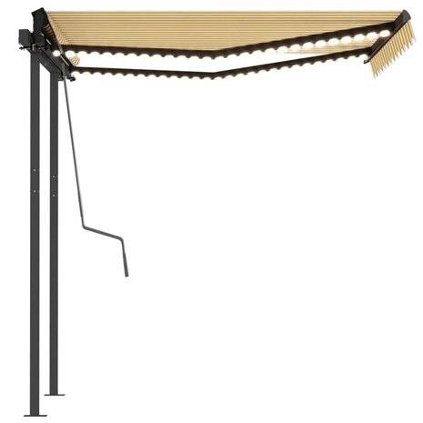 Luifel automatisch met LED en windsensor 3,5x2,5 m geel en wit 6