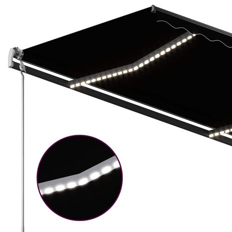 Luifel automatisch met LED en windsensor 3,5x2,5 m antraciet 7