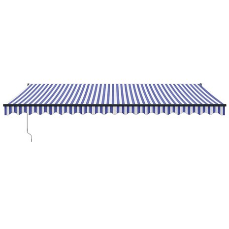 Luifel automatisch uitschuifbaar 5x3 m blauw en wit 3