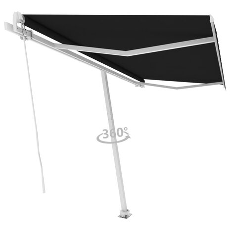 Luifel vrijstaand handmatig uittrekbaar 450x300 cm antraciet 3