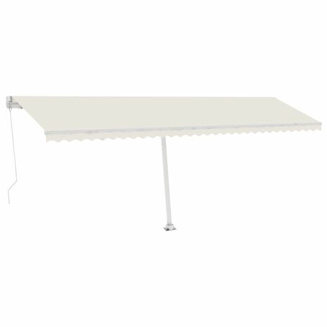 Luifel vrijstaand handmatig uittrekbaar 600x300 cm crèmekleurig 2