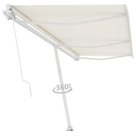 Luifel vrijstaand handmatig uittrekbaar 600x300 cm crèmekleurig 3