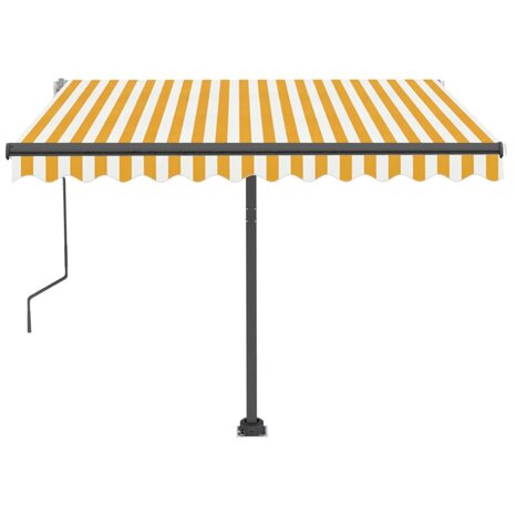 Luifel vrijstaand handmatig uittrekbaar 350x250 cm geel en wit 5