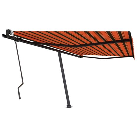 Luifel vrijstaand handmatig uittrekbaar 400x300 cm oranje bruin 2