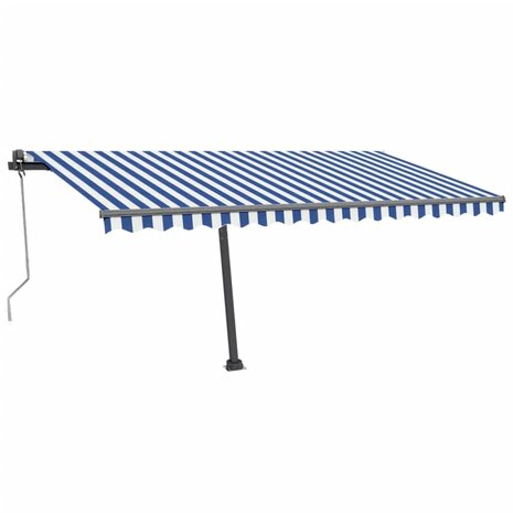 Luifel vrijstaand automatisch 450x300 cm blauw en wit 2