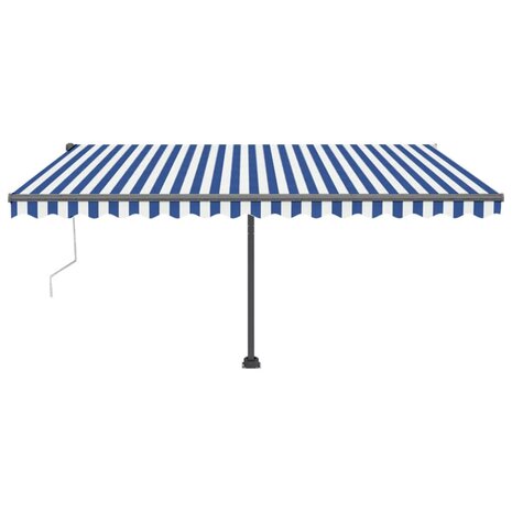 Luifel vrijstaand automatisch 450x300 cm blauw en wit 3